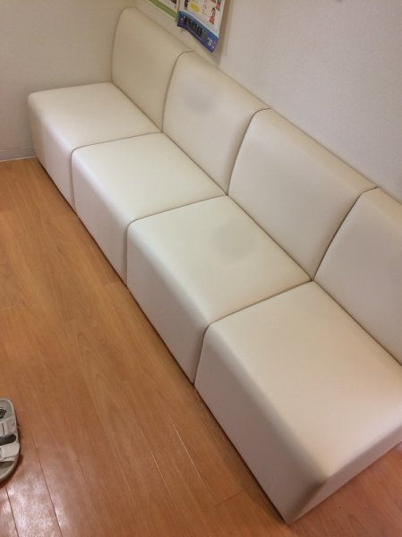 画像1: 待合椅子　1人掛け椅子　張替（L-2783） (1)
